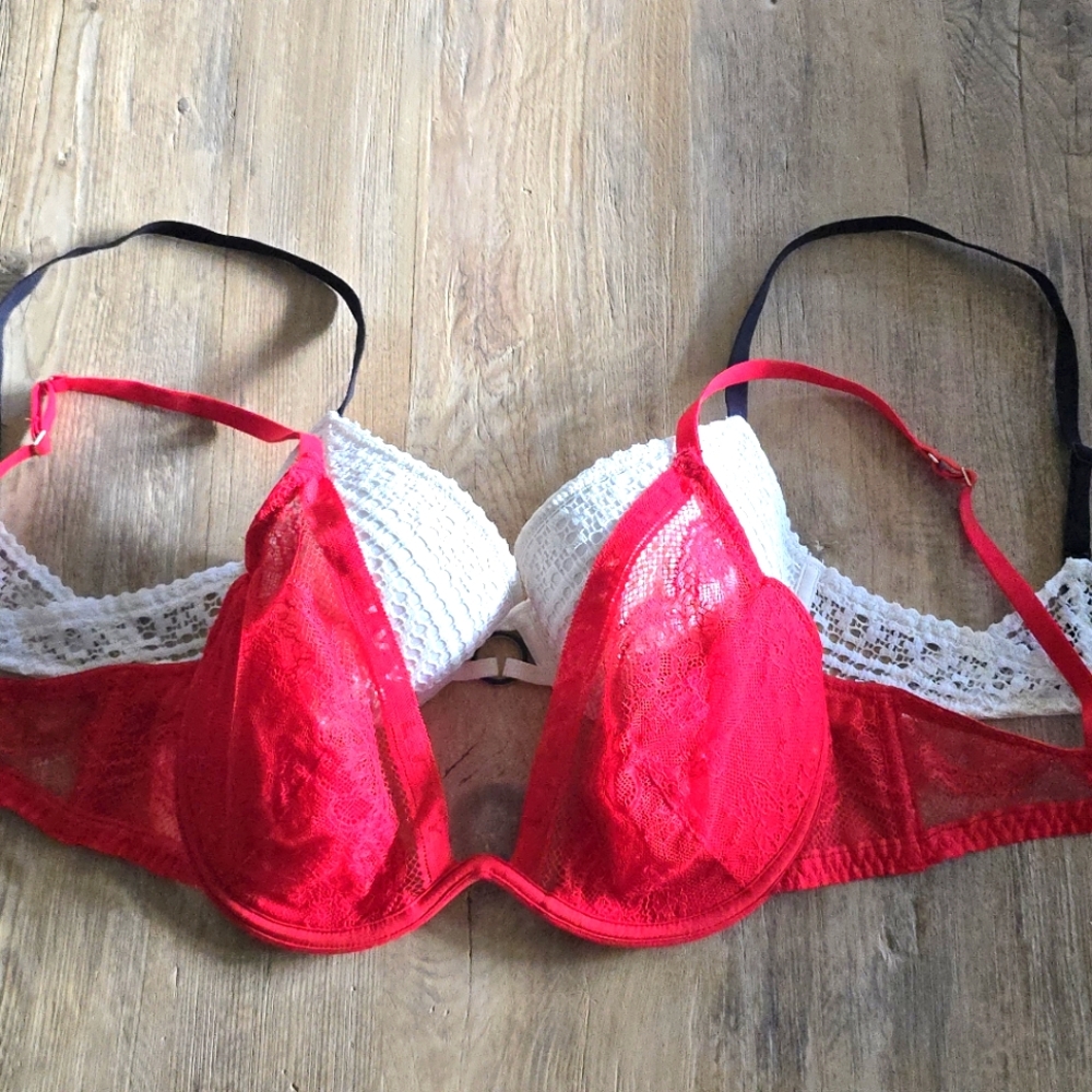 Livy Red and White Lace Bras Lingerie